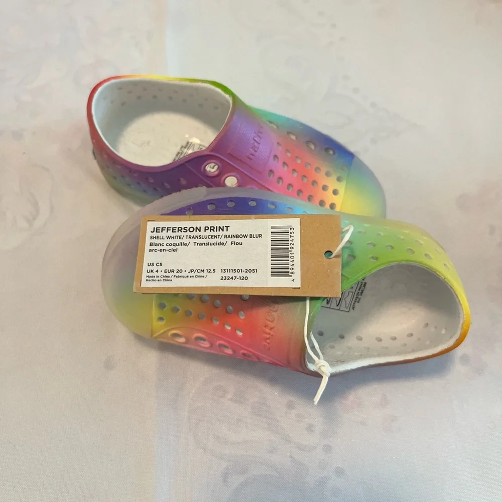 Native Kids Multicolor Slip-On Water Shoes- Jefferson Print